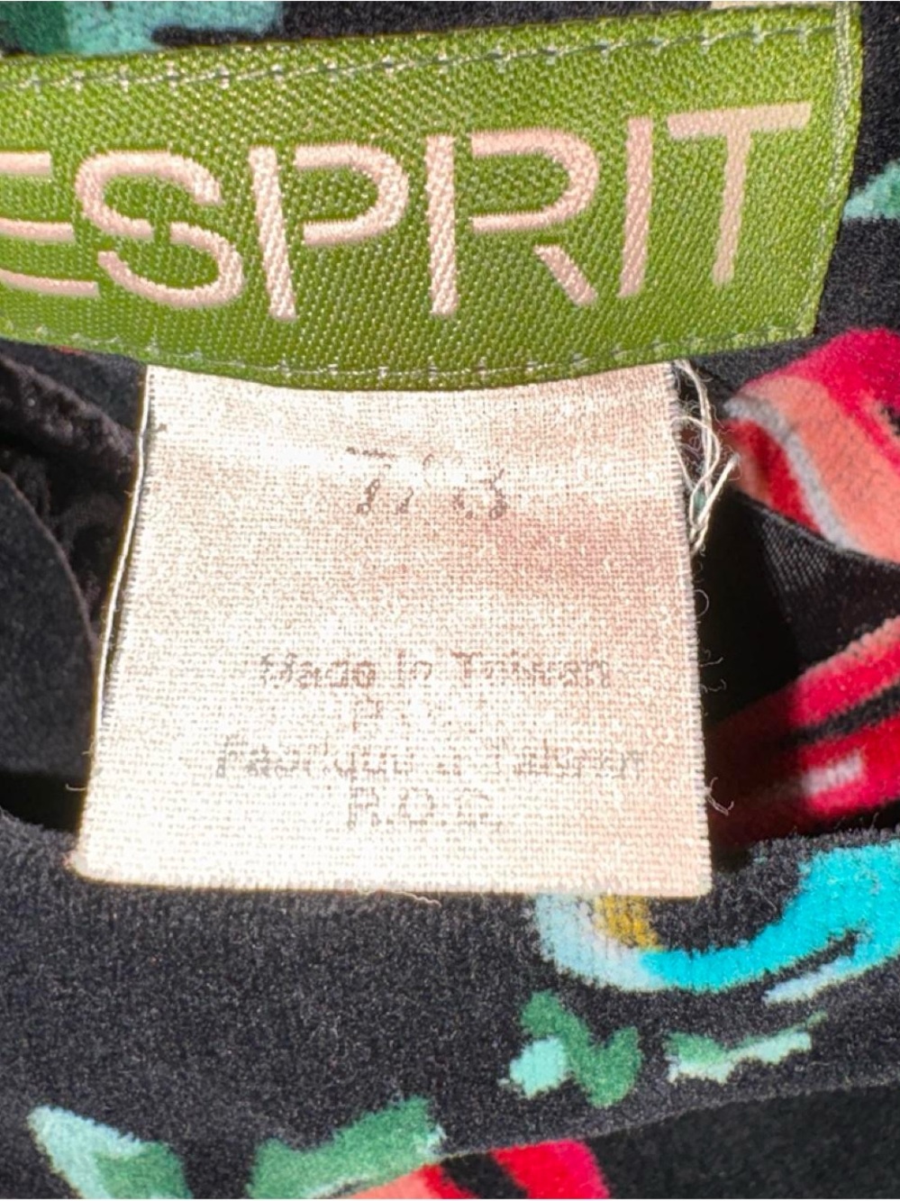 Vintage 90s Esprit Black Mini Dress with Red Rose Print - Picture 6 of 9